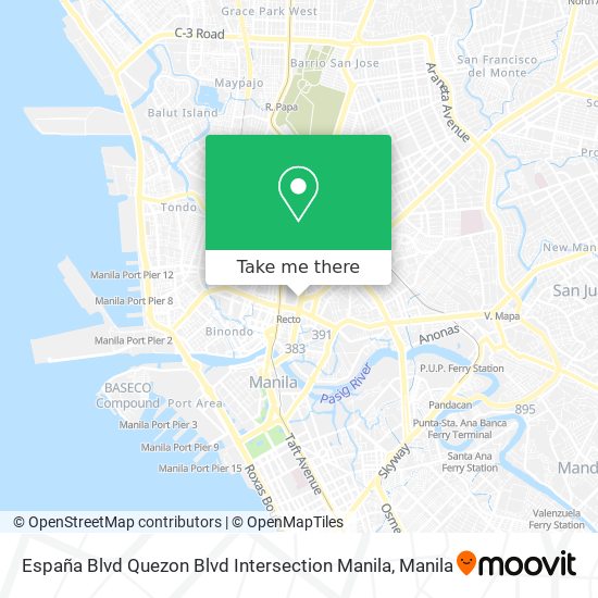 España Blvd Quezon Blvd Intersection Manila map