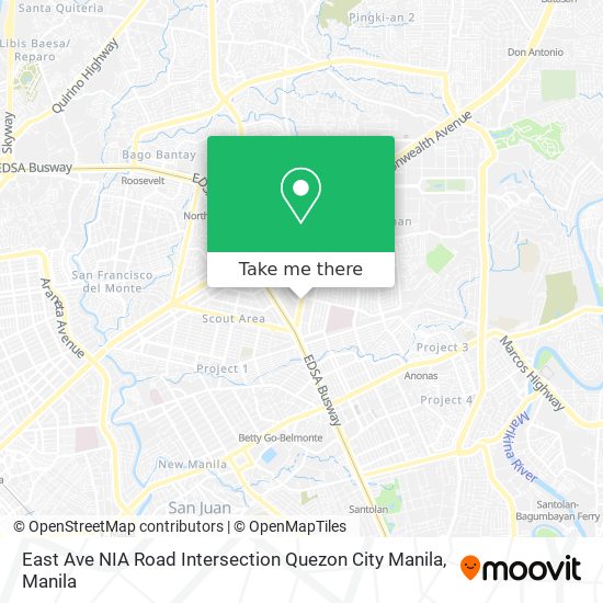 East Ave NIA Road Intersection Quezon City Manila map