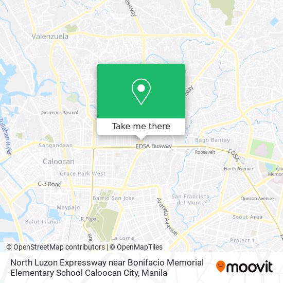 North Luzon Expressway near Bonifacio Memorial Elementary School Caloocan City map