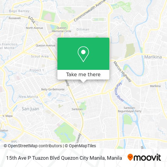 15th Ave P Tuazon Blvd Quezon City Manila map