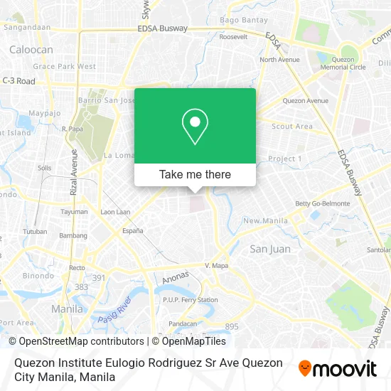 Quezon Institute Eulogio Rodriguez Sr Ave Quezon City Manila map