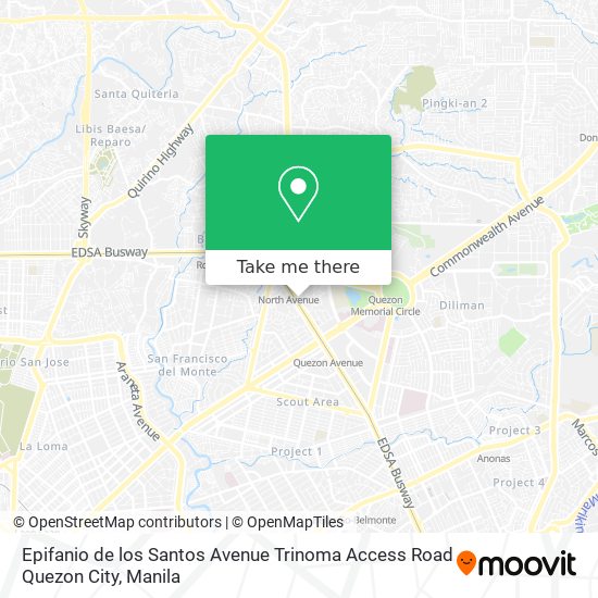 Epifanio de los Santos Avenue Trinoma Access Road Quezon City map