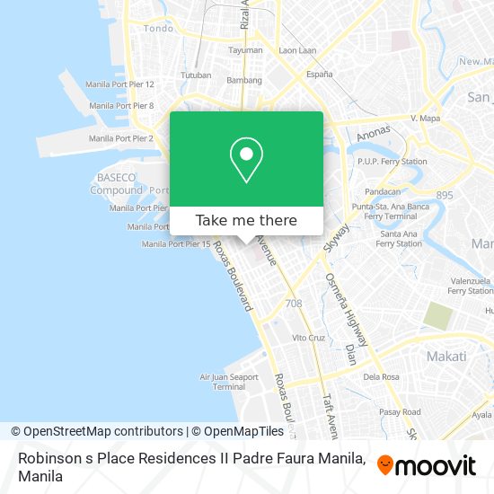 Robinson s Place Residences II Padre Faura Manila map