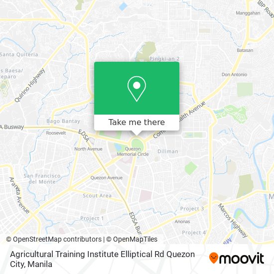 Agricultural Training Institute Elliptical Rd Quezon City map