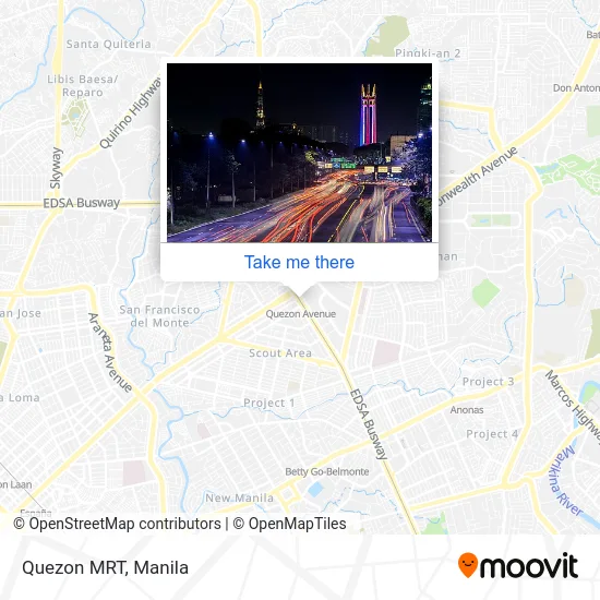 Quezon MRT map