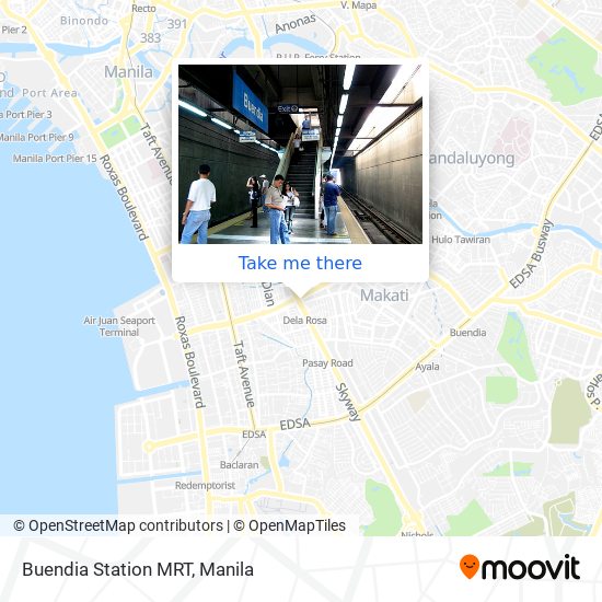 How to get to Buendia Station MRT in Makati City by bus or train?