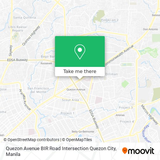 Quezon Avenue BIR Road Intersection Quezon City map