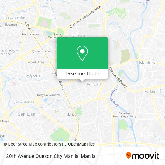 20th Avenue Quezon City Manila map