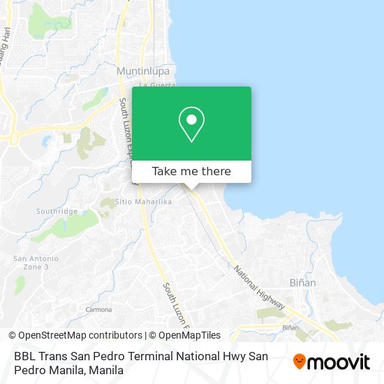 BBL Trans San Pedro Terminal National Hwy San Pedro Manila map