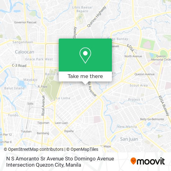 N S Amoranto Sr Avenue Sto Domingo Avenue Intersection Quezon City map