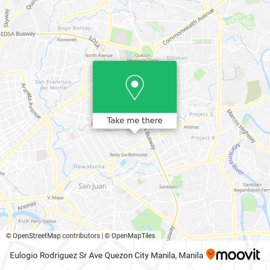 Eulogio Rodriguez Sr Ave Quezon City Manila map