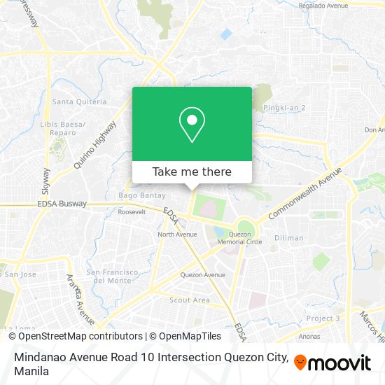 Mindanao Avenue Road 10 Intersection Quezon City map