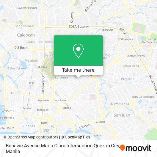 Banawe Avenue Maria Clara Intersection Quezon City map