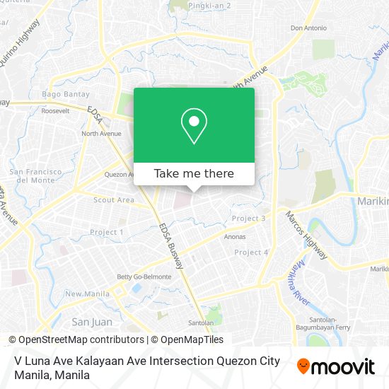 V Luna Ave Kalayaan Ave Intersection Quezon City Manila map