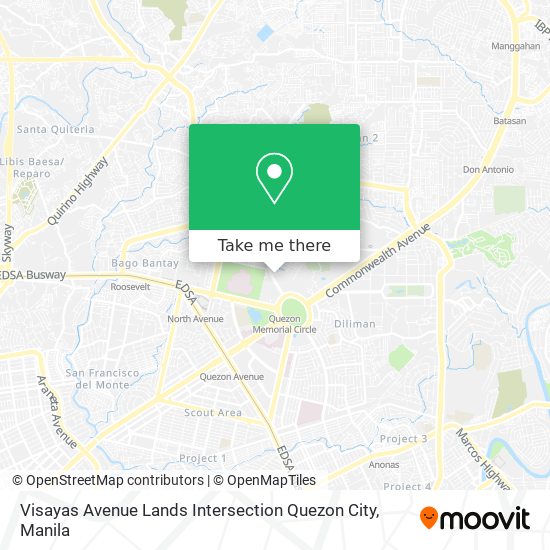 Visayas Avenue Lands Intersection Quezon City map