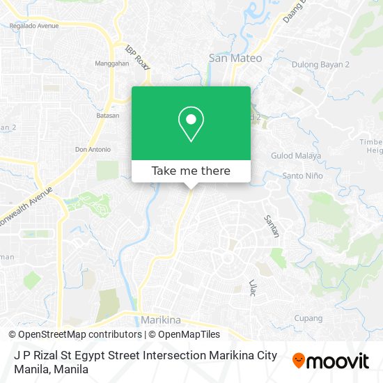 J P Rizal St Egypt Street Intersection Marikina City Manila map