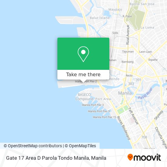 Gate 17 Area D Parola Tondo Manila map