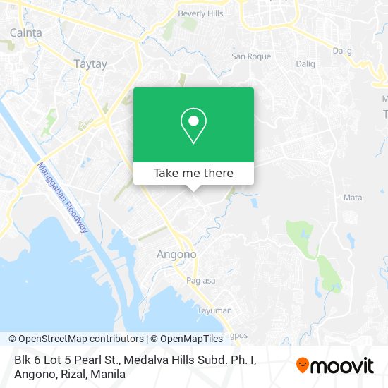 Blk 6 Lot 5 Pearl St., Medalva Hills Subd. Ph. I, Angono, Rizal map