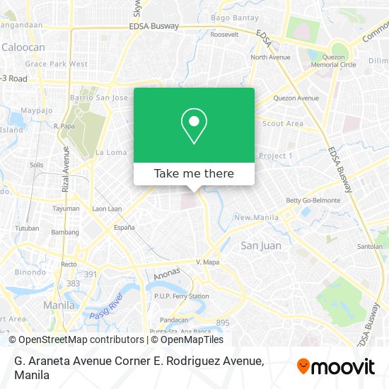 G. Araneta Avenue Corner E. Rodriguez Avenue map