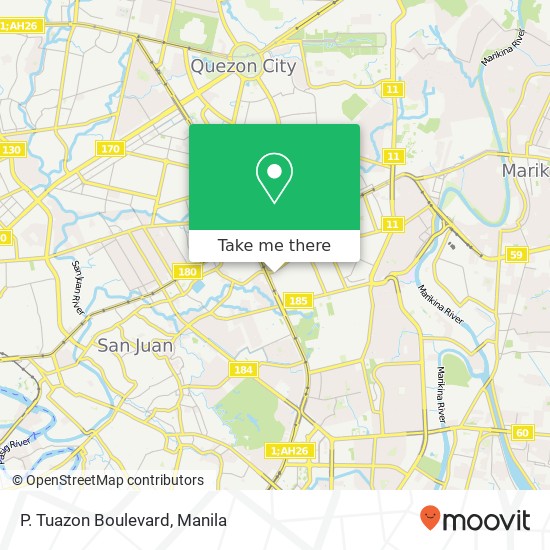 P. Tuazon Boulevard map