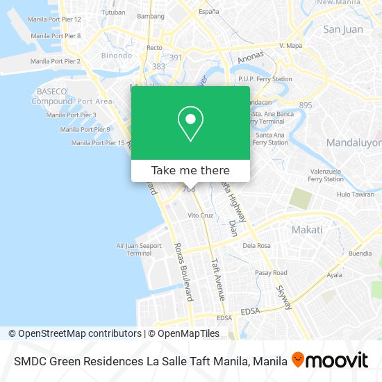 SMDC Green Residences La Salle Taft Manila map