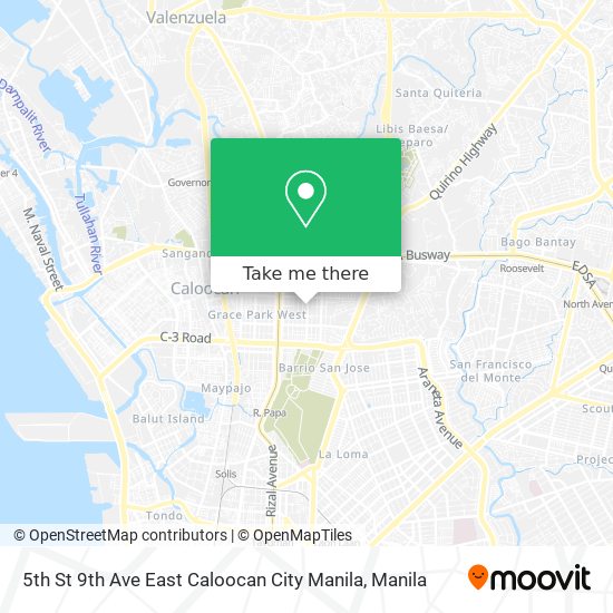 5th St 9th Ave East Caloocan City Manila map
