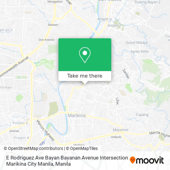 E Rodriguez Ave Bayan Bayanan Avenue Intersection Marikina City Manila map