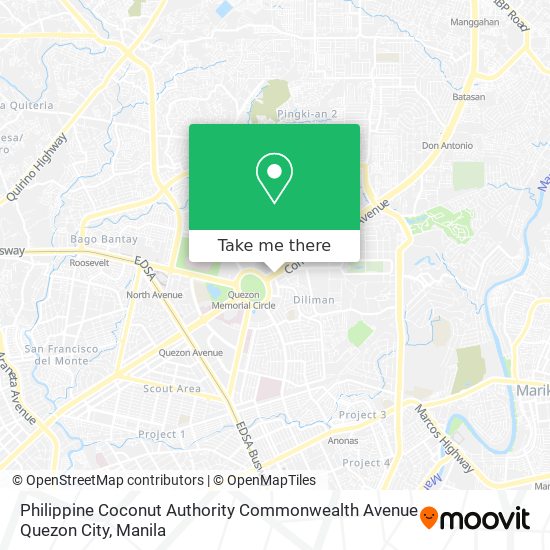 Philippine Coconut Authority Commonwealth Avenue Quezon City map