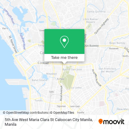 5th Ave West Maria Clara St Caloocan City Manila map