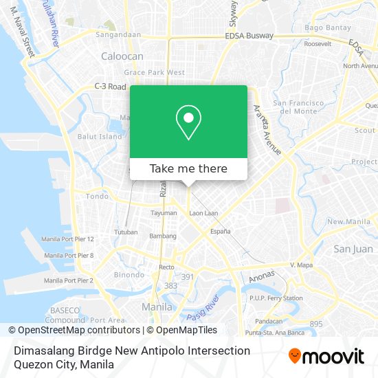 Dimasalang Birdge New Antipolo Intersection Quezon City map