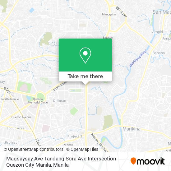 Magsaysay Ave Tandang Sora Ave Intersection Quezon City Manila map