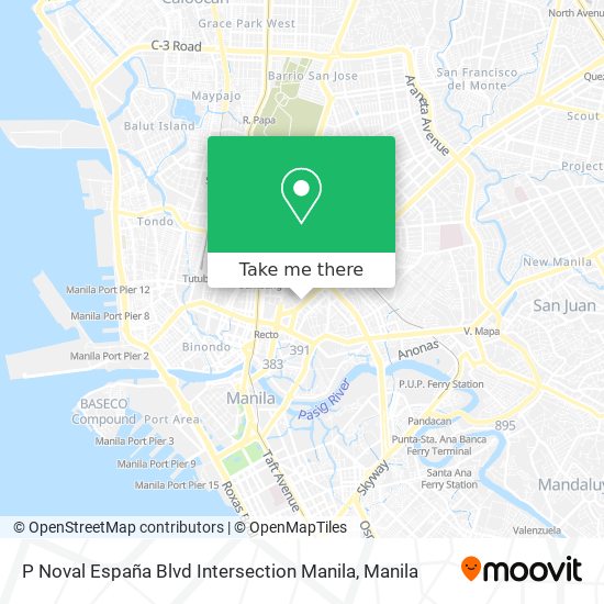 P Noval España Blvd Intersection Manila map