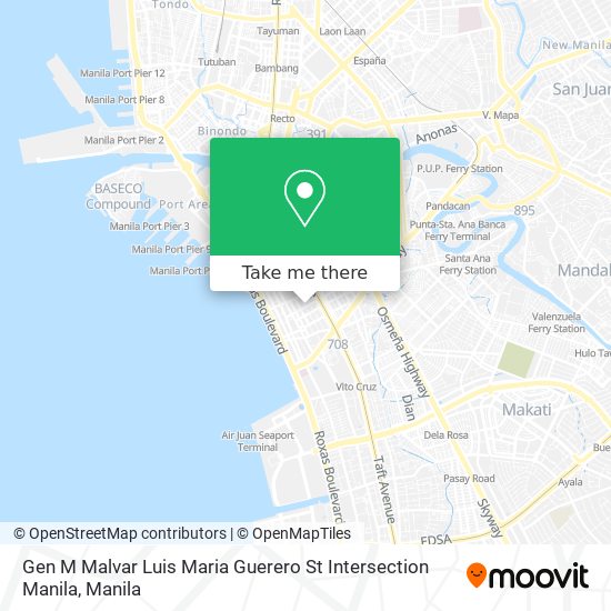 Gen M Malvar Luis Maria Guerero St Intersection Manila map