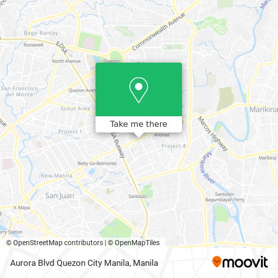 Aurora Blvd Quezon City Manila map