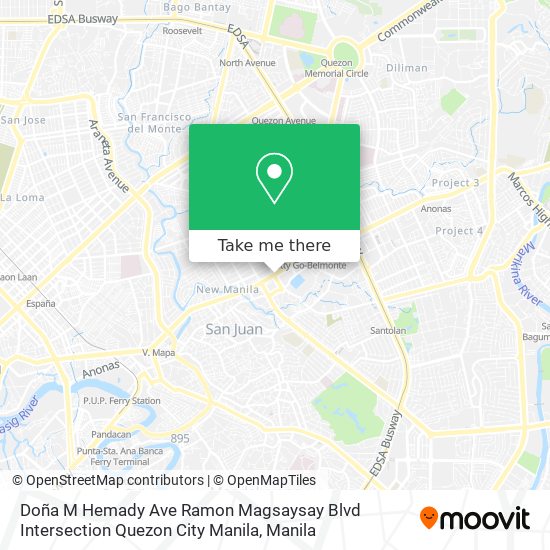 Doña M Hemady Ave Ramon Magsaysay Blvd Intersection Quezon City Manila map