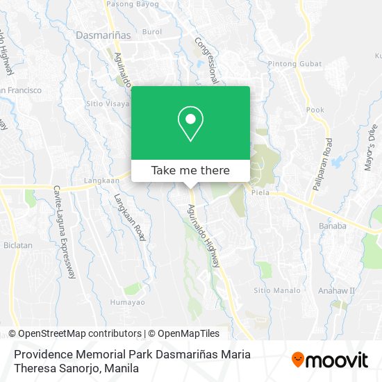 Providence Memorial Park Dasmariñas Maria Theresa Sanorjo map