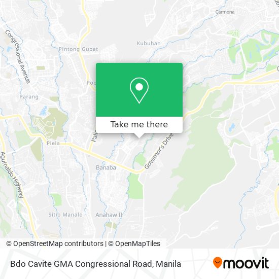 Bdo Cavite GMA Congressional Road map