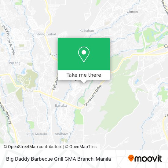 Big Daddy Barbecue Grill GMA Branch map