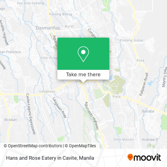 Hans and Rose Eatery in Cavite map
