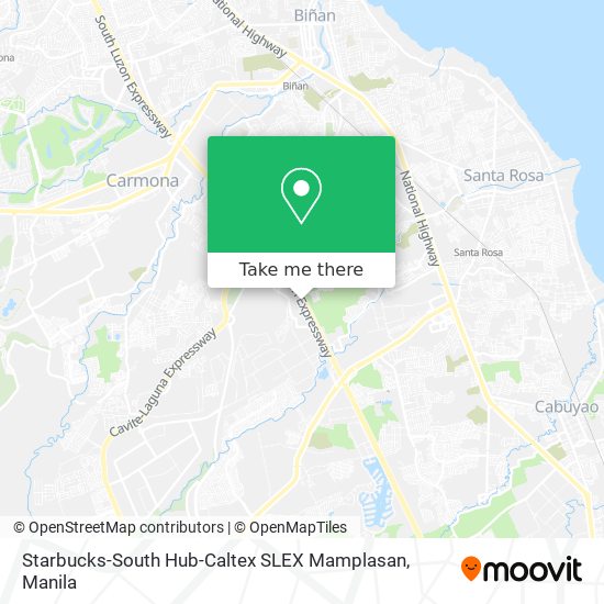 Starbucks-South Hub-Caltex SLEX Mamplasan map