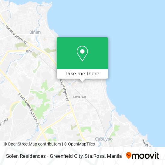 Solen Residences - Greenfield City, Sta.Rosa map