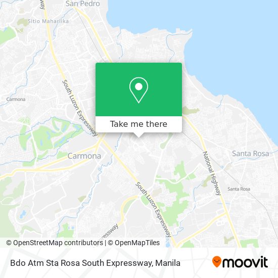 Bdo Atm Sta Rosa South Expressway map