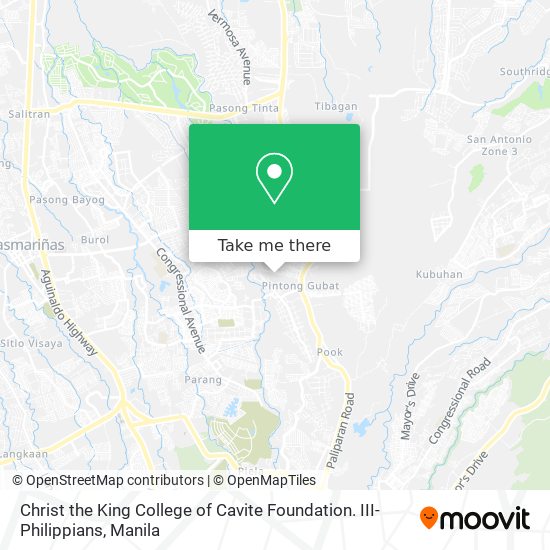 Christ the King College of Cavite Foundation. III-Philippians map