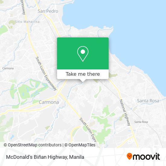 McDonald's Biñan Highway map