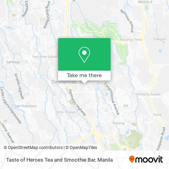 Taste of Heroes Tea and Smoothie Bar map