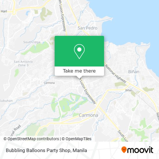 Bubbling Balloons Party Shop map