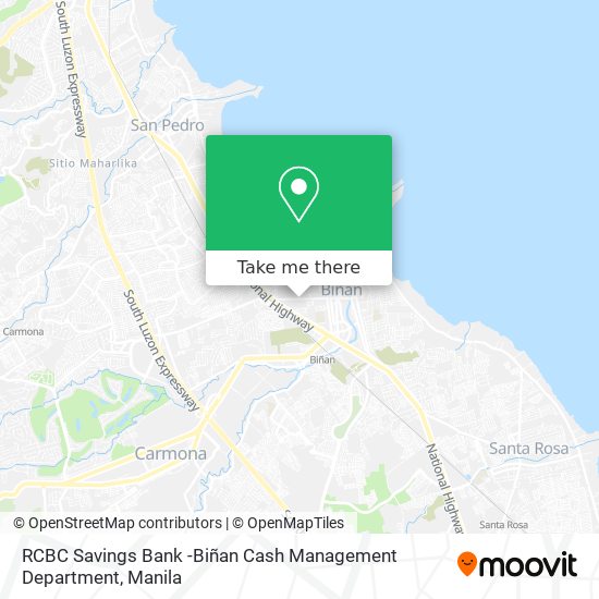 RCBC Savings Bank -Biñan Cash Management Department map