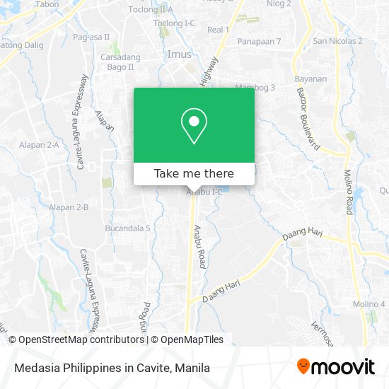 Medasia Philippines in Cavite map