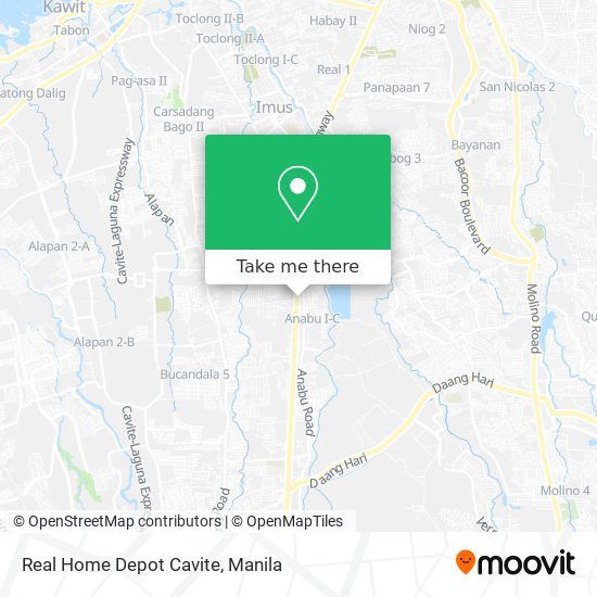 Real Home Depot Cavite map