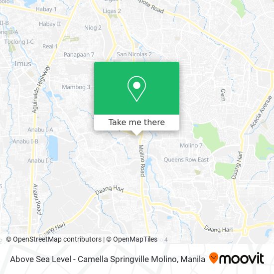 Above Sea Level - Camella Springville Molino map